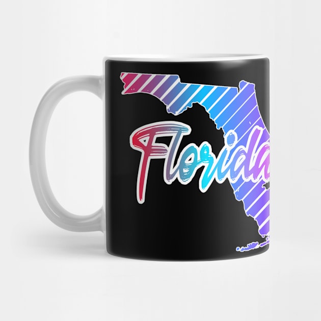 Florida Map Retrowave Style by AR DESIGN